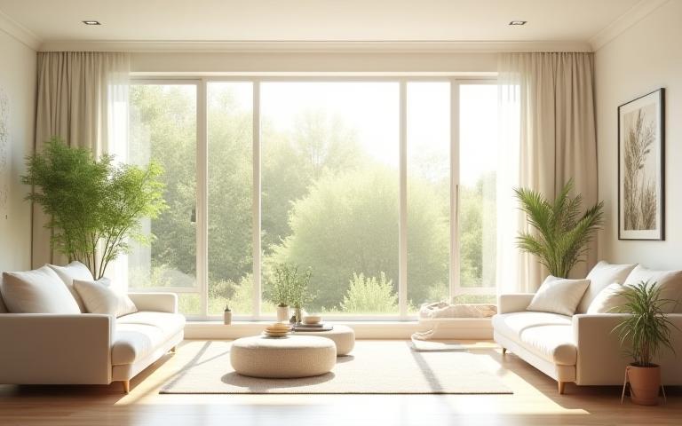 Bright, clean Birmingham living room with sparkling windows