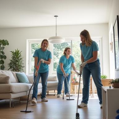 Crystal Clean Solutions team at work in Birmingham home
